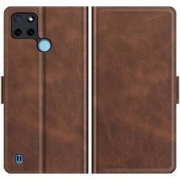 Mobigear Slim Magnet Realme C21Y Pungetui med Seddelrum - Brun