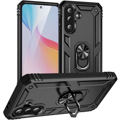 Mobigear Armor ring Samsung Galaxy A37 Hårdt Bagsidecover Stødsikkert med ringholder - Sort