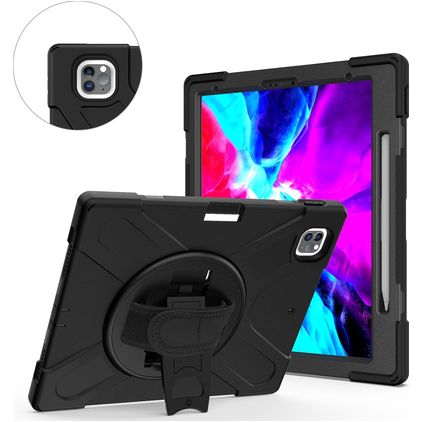 Mobigear SureGrip XGuard iPad Pro 13 tommer (2025) Cover Hård plast / Silikone Bagsidecover + Stylus-holder + Skulderrem + Stander - Sort