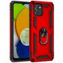 Mobigear Armor Ring Samsung Galaxy A03 Hard Case Back cover Shockproof with Ring Holder - Red