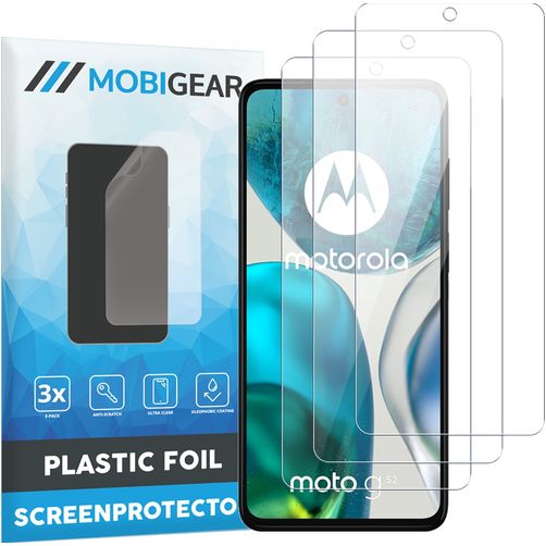 Mobigear Motorola Moto G52 Película de ecrã em plástico - Compatível com capas (Pack de 3)
