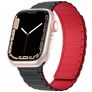 Mobigear Loop Mag Silikoni Apple Watch Ranneke Magneettilukko - 42/41/40/38 mm - Musta / Punainen