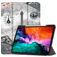 Mobigear Tri-Fold Gel iPad Pro 12,9 pollici (2022) TPU / Poliuretano (PU) Cover a libro + Portapenna - Eiffel Tower