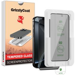 GrizzlyCoat AlignPro AntiSpy iPhone 16 Pro Tempered Glass Screen Protector Privacy - Case Friendly + Installation Frame