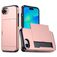 Mobigear Card iPhone 16e Plástico rígido Capa traseira Antichoque com porta-cartões - Rosa dourado