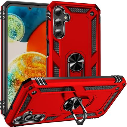 Mobigear Armor Ring Samsung Galaxy A24 Fodral Hårdplast Skal Stötsäkert med ringhållare - Röd