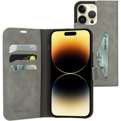 Mobiparts Classic Wallet iPhone 14 Pro Max Capa livro Carteira - Granite Grey