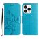 Mobigear Flowers iPhone 16 Pro Funda tipo libro Cartera - Azul
