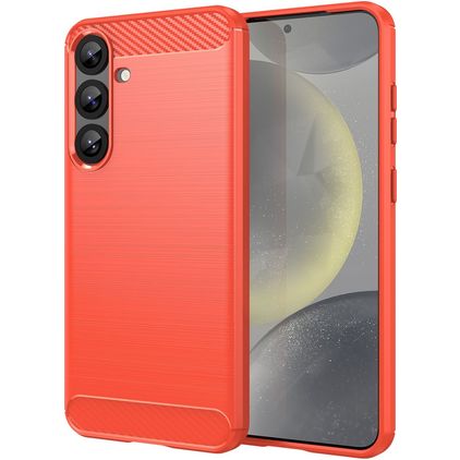 Mobigear Brushed Slim Samsung Galaxy S25 Plus TPU flexible Carcasa - Rojo