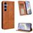 Mobigear Sensation Samsung Galaxy S25 FE Cover a libro portafoglio - Marrone