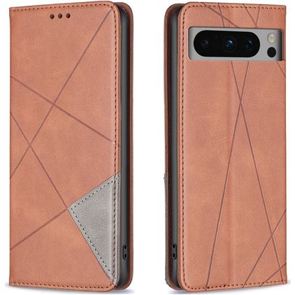 Mobigear Rhombus Slim Google Pixel 8 Pro Capa livro - Castanho