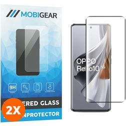 Mobigear Premium OPPO Reno 10 Vidro temperado Película de ecrã - Compatível com capas - Preto (Pack de 2)