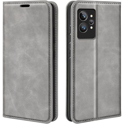 Mobigear Retro Slim Realme GT2 Pro Plånboksfodral med sedelfack - Grå