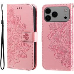Mobigear Flowers iPhone 18 Pro Max Funda tipo libro Cartera - Oro rosa