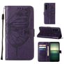 Mobigear Butterfly Sony Xperia 1 IV Lompakkokotelo + Setelitasku - Violetti