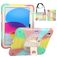 Mobigear SureGrip iPad 11 (2025) Case Plastic / Silicone Back cover + Stylus Holder + Shoulder Strap + Stand - Rainbow