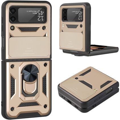 Mobigear Armor Ring Samsung Galaxy Z Flip 3 Hardcase Back cover Antiurto con anello - Oro