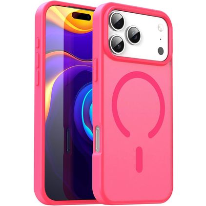 Mobigear Shockproof iPhone 18 Pro Max MagSafe Hårdt Bagsidecover - Rose Red