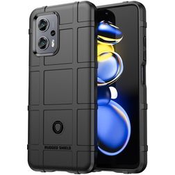 Mobigear Rugged Shield POCO X4 GT Joustava TPU Suojakuori Iskunkestävä - Musta