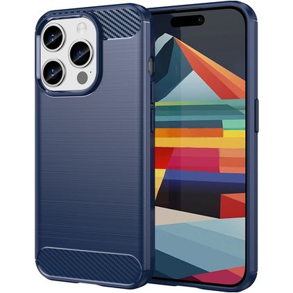 Mobigear Brushed Slim iPhone 15 Pro TPU flessibile Back cover - Blu