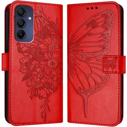 Mobigear Butterfly Samsung Galaxy A16 Wallet case - Red