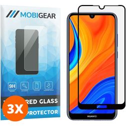 Mobigear Premium Huawei Y6s Vidro temperado Película de ecrã - Compatível com capas - Preto (Pack de 3)