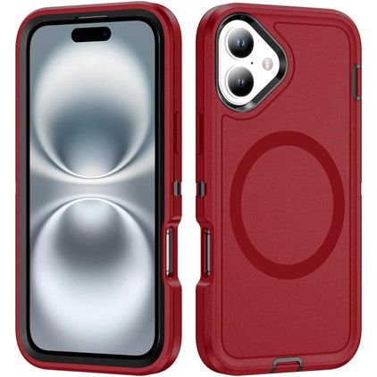 Mobigear Rugged Mag iPhone 16 MagSafe Hard Case Back cover Shockproof - Red