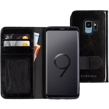 Mobiparts Excellent Wallet 2.0 Samsung Galaxy S9 Genuine Leather Wallet case - Jade Black