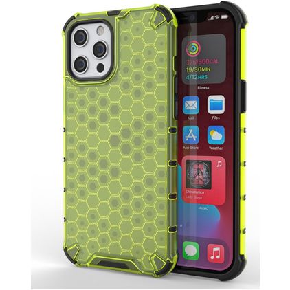 Mobigear Honeycomb iPhone 13 Pro Max Plástico rígido Capa traseira Antichoque - Verde
