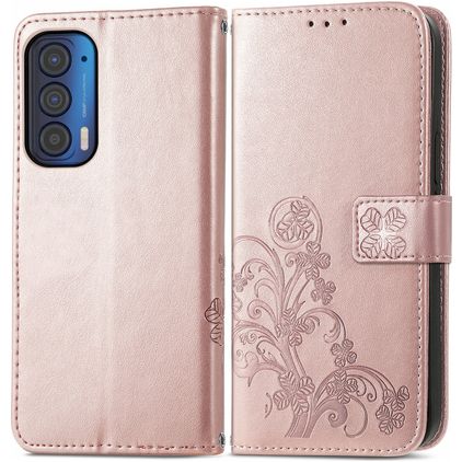 Mobigear Clover Motorola Edge (2021) Etui z klapką typu portfel - Różowe złoto
