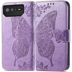 Mobigear Butterfly ASUS ROG Phone 6 Pro Lompakkokotelo + Setelitasku - Violetti