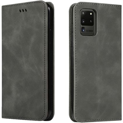 Mobigear Retro Slim Samsung Galaxy S20 Ultra Plånboksfodral med sedelfack - Grå
