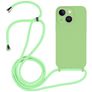 Mobigear Lanyard iPhone 14 Plus Silicona Funda con cuerda - Verde