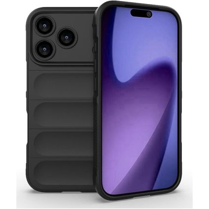 Mobigear Bumpy iPhone 18 Pro TPU flexível Capa traseira - Preto