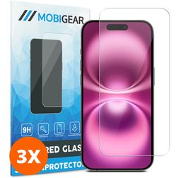 Mobigear iPhone 16 Härdat glas Skärmskydd - Skalvänligt (3-pack)