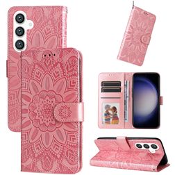 Mobigear Sunflower Samsung Galaxy S24 Etui z klapką typu portfel - Różowe złoto