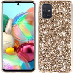 Mobigear Glitter Samsung Galaxy A71 Kova Suojakuori - Kulta