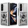 Mobigear Armor Ring Cam Slide Samsung Galaxy Z Fold 8 Ultra Hårdt Bagsidecover Stødsikkert med ringholder og Camera Slider - Sølv