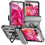 Mobigear Armor Ring Motorola Razr 50 Funda Plástico rígido Carcasa Antigolpes con anillo - Plateado