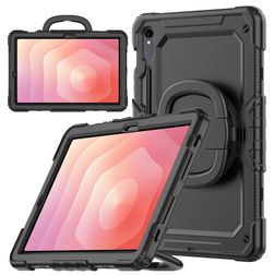 Mobilize Rotating Defender Samsung Galaxy Tab S11 Kova muovi / Silikoni Suojakuori + Olkahihna + Teline - Musta