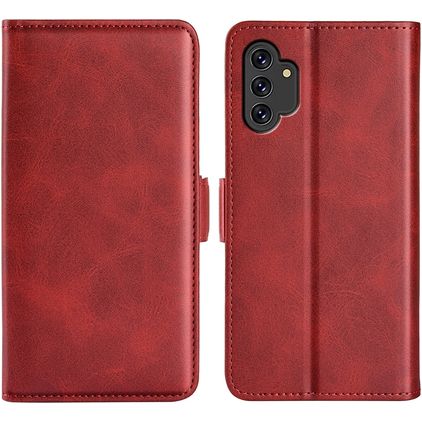 Mobigear Slim Magnet Samsung Galaxy M52 Pungetui med Seddelrum - Rød