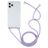 Mobigear Lanyard iPhone 12 Pro Max TPU flessibile Cover con cordino - Trasparente / Blu / Viola