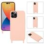 Mobigear Lanyard iPhone 14 Pro Max Silicone Cover con cordino - Rosa