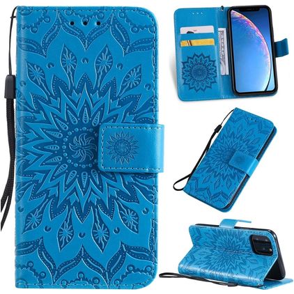 Mobigear Sunflower iPhone 11 Pro Cover a libro portafoglio - Blu