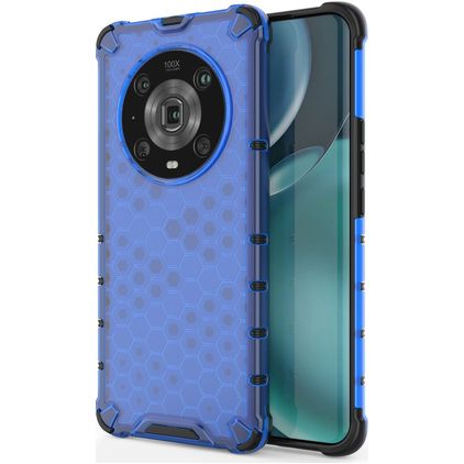 Mobigear Honeycomb HONOR Magic 4 Pro Plástico rígido Capa traseira Antichoque - Azul