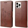 Mobigear Flowers iPhone 14 Pro Wallet case - Brown