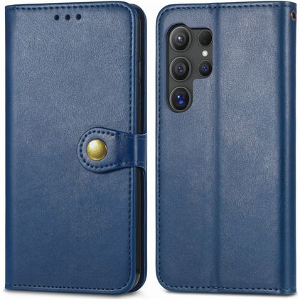 Mobigear Snap Button Samsung Galaxy S25 Funda tipo libro Cartera - Azul