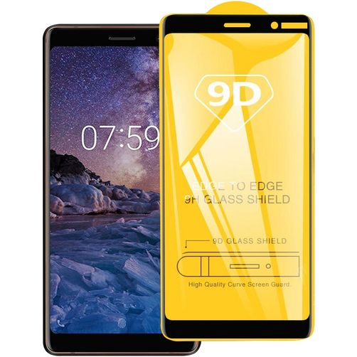 Mobigear Premium Nokia 3.1 Plus Härdat glas Skärmskydd - Skalvänligt - Svart