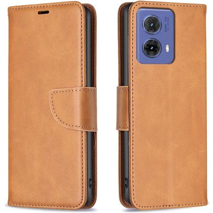 Mobigear Excellent Motorola Moto G85 Wallet case - Cognac