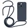 Mobigear Lanyard iPhone 15 Plus Silikon Skal med rem - Mörkblå